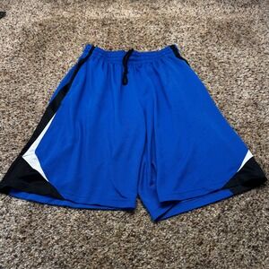 Nike Mens Basketball Shorts Blue Black White Mesh Athletic Size Large